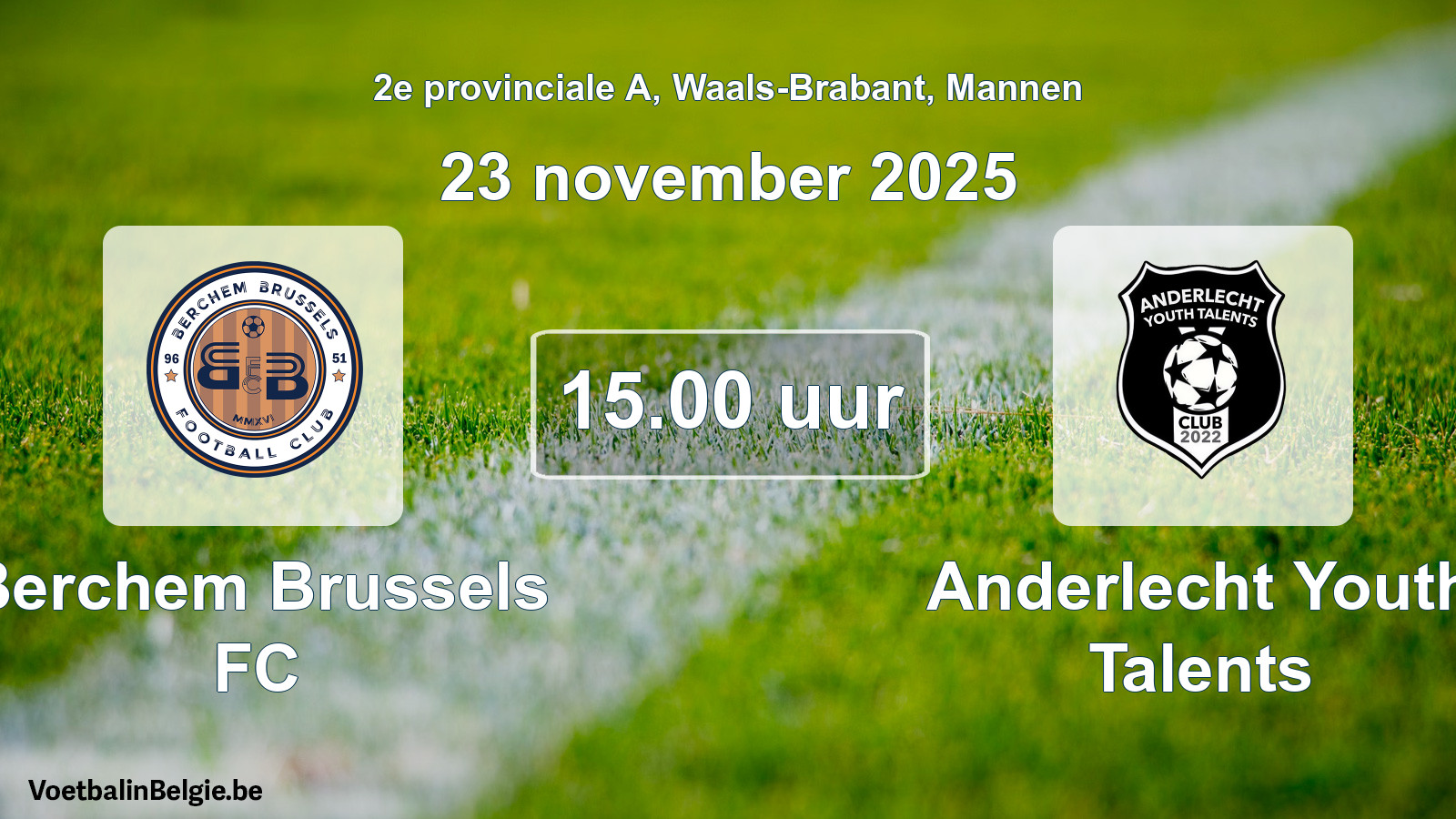 Scheduled match men football: Berchem Brussels FC - Anderlecht Youth Talents (23 November 2025)