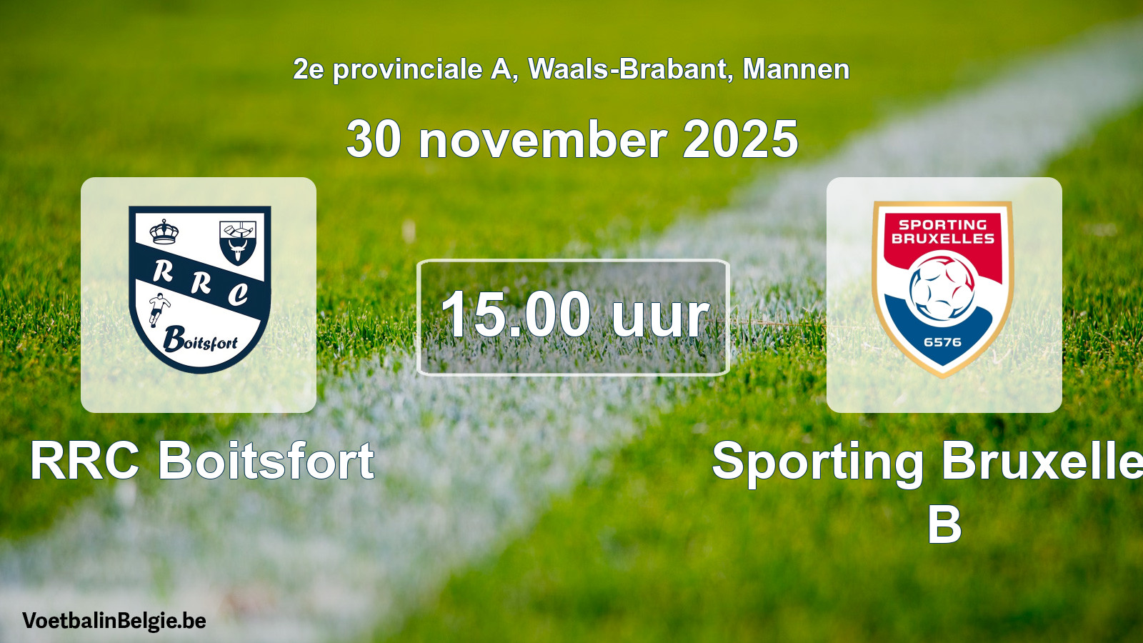 Geplande wedstrijd mannenvoetbal: RRC Boitsfort - Sporting Bruxelles B (30 november 2025)