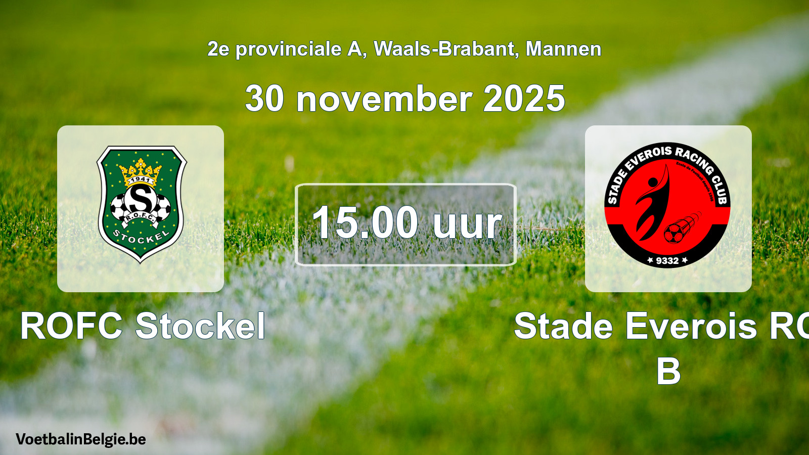 Geplande wedstrijd mannenvoetbal: ROFC Stockel - Stade Everois RC B (30 november 2025)