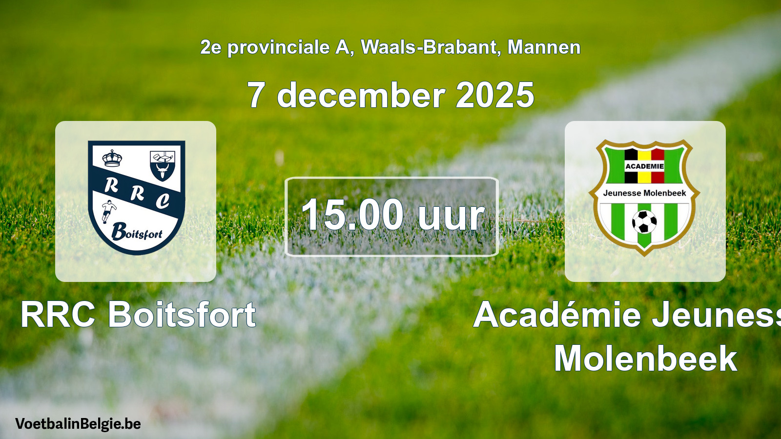Scheduled match men football: RRC Boitsfort - Académie Jeunesse Molenbeek (7 December 2025)