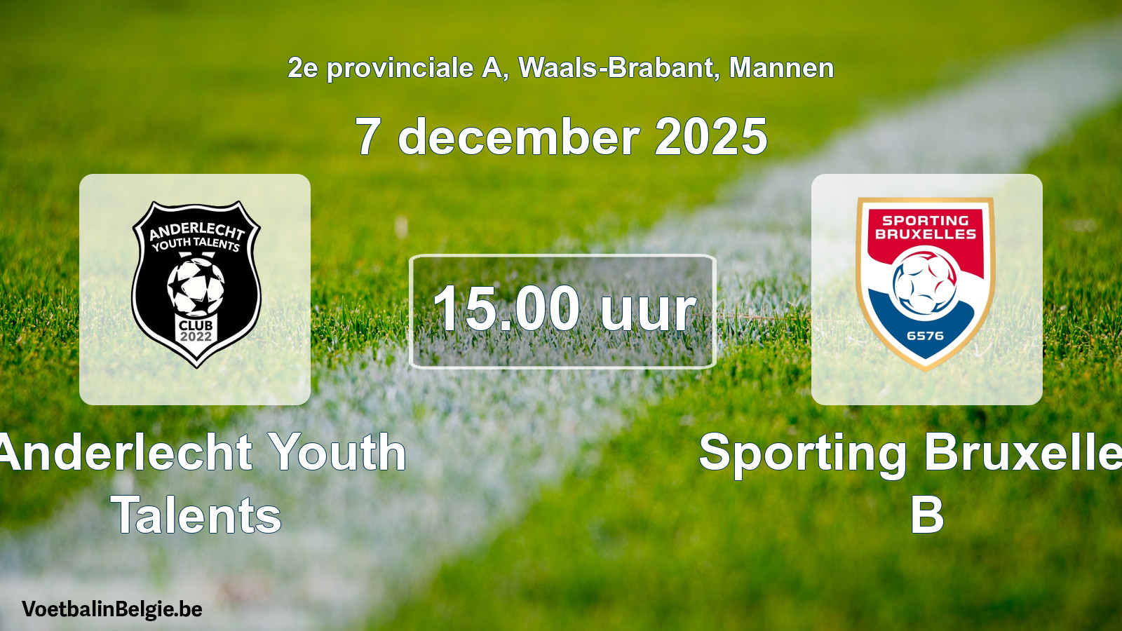 Geplantes Spiel männer-Fußball: Anderlecht Youth Talents - Sporting Bruxelles B (7 Dezember 2025)