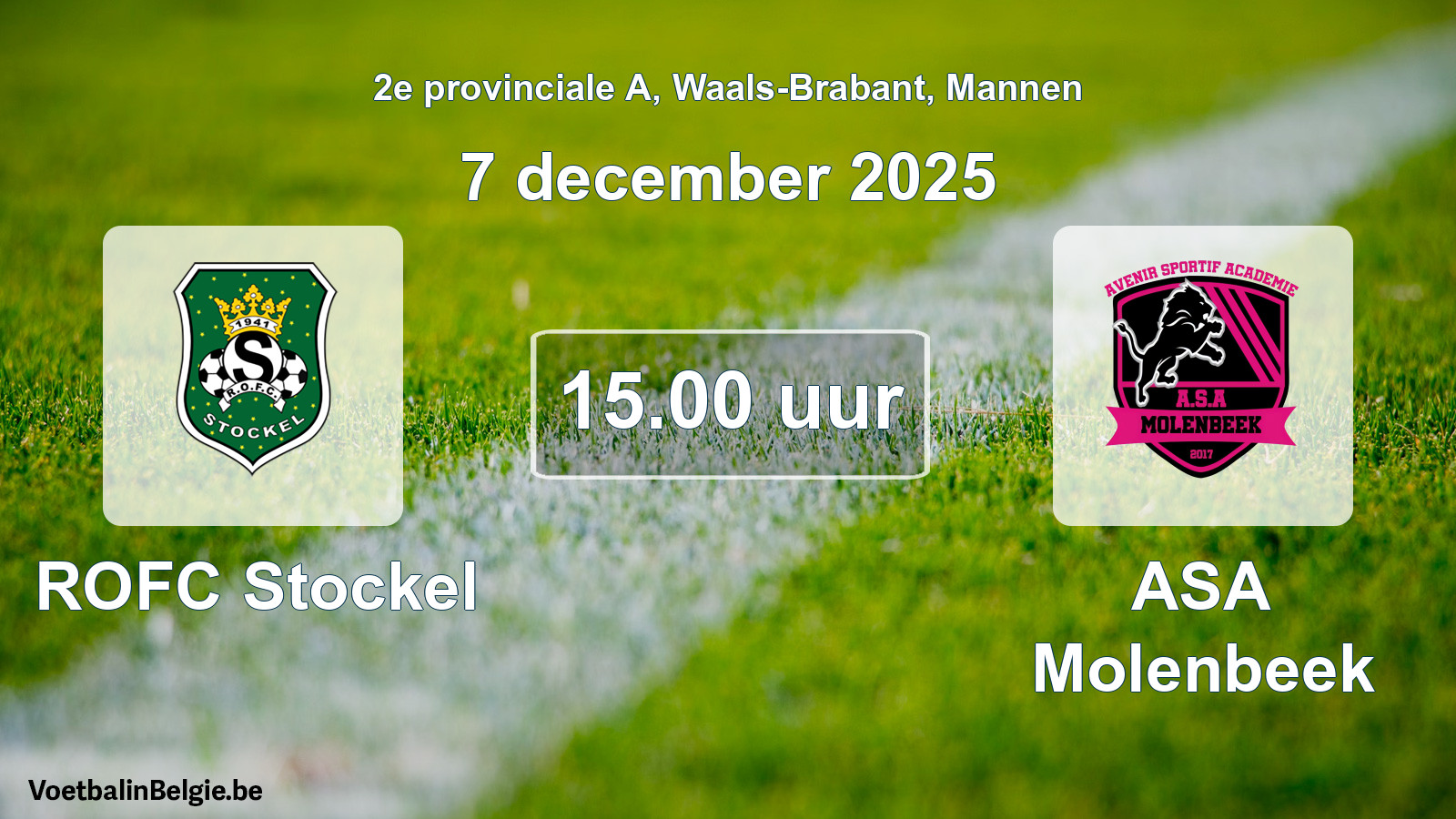 Scheduled match men football: ROFC Stockel - ASA Molenbeek (7 December 2025)