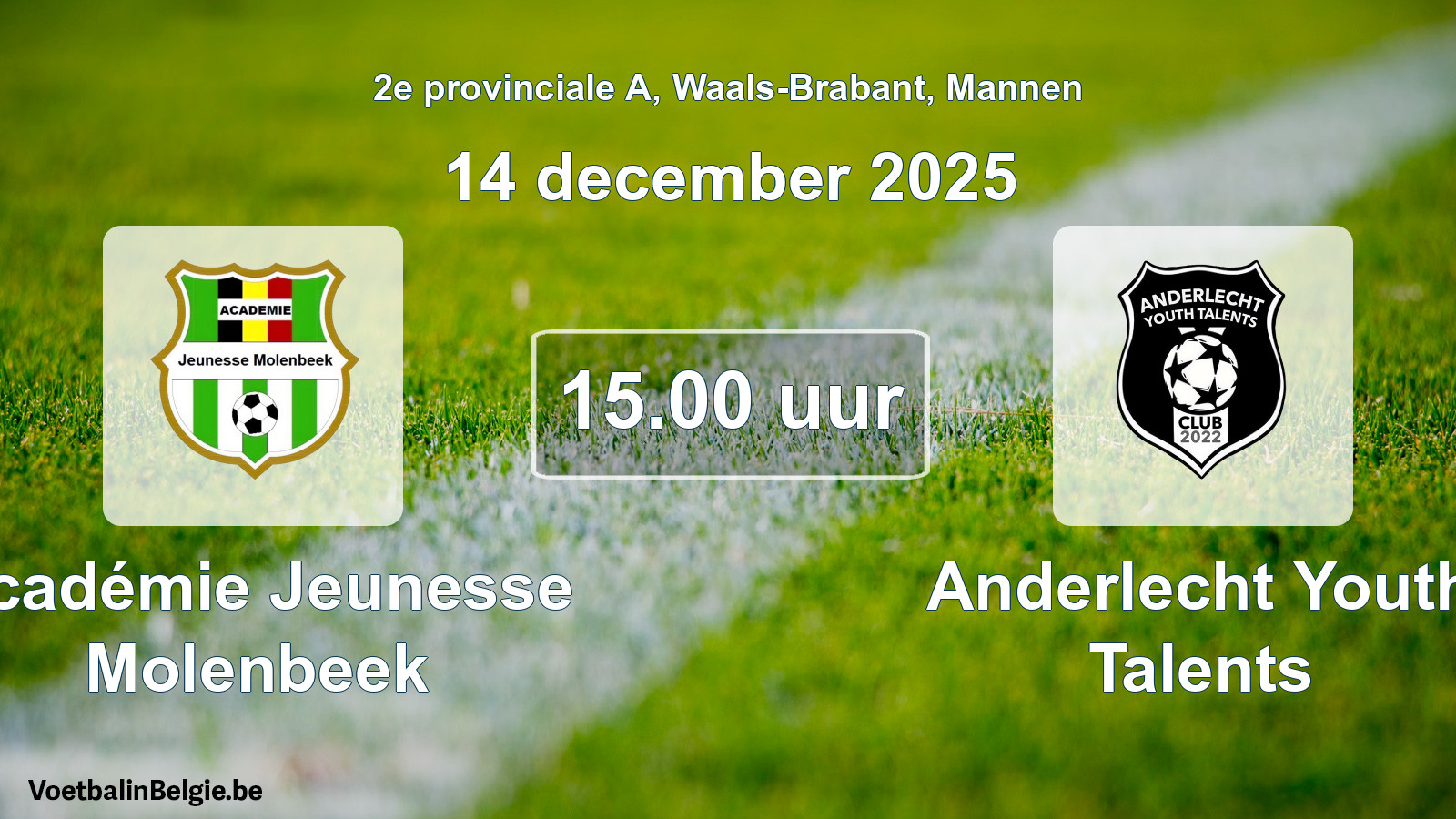 Scheduled match men football: Académie Jeunesse Molenbeek - Anderlecht Youth Talents (14 December 2025)