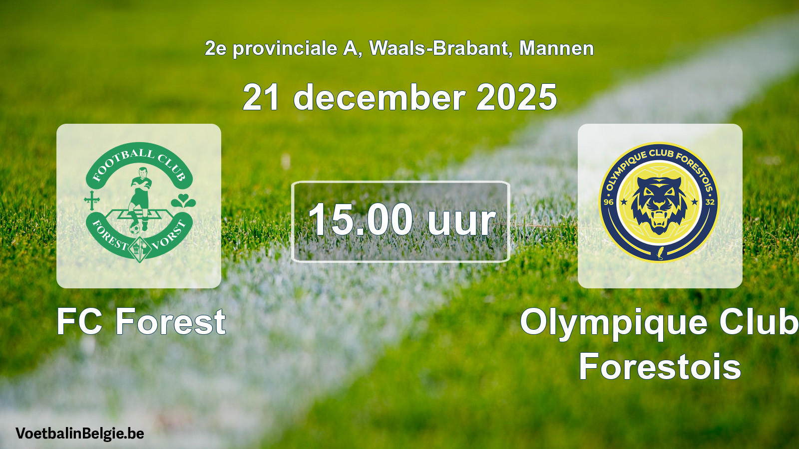 Geplande wedstrijd mannenvoetbal: FC Forest - Olympique Club Forestois (21 december 2025)