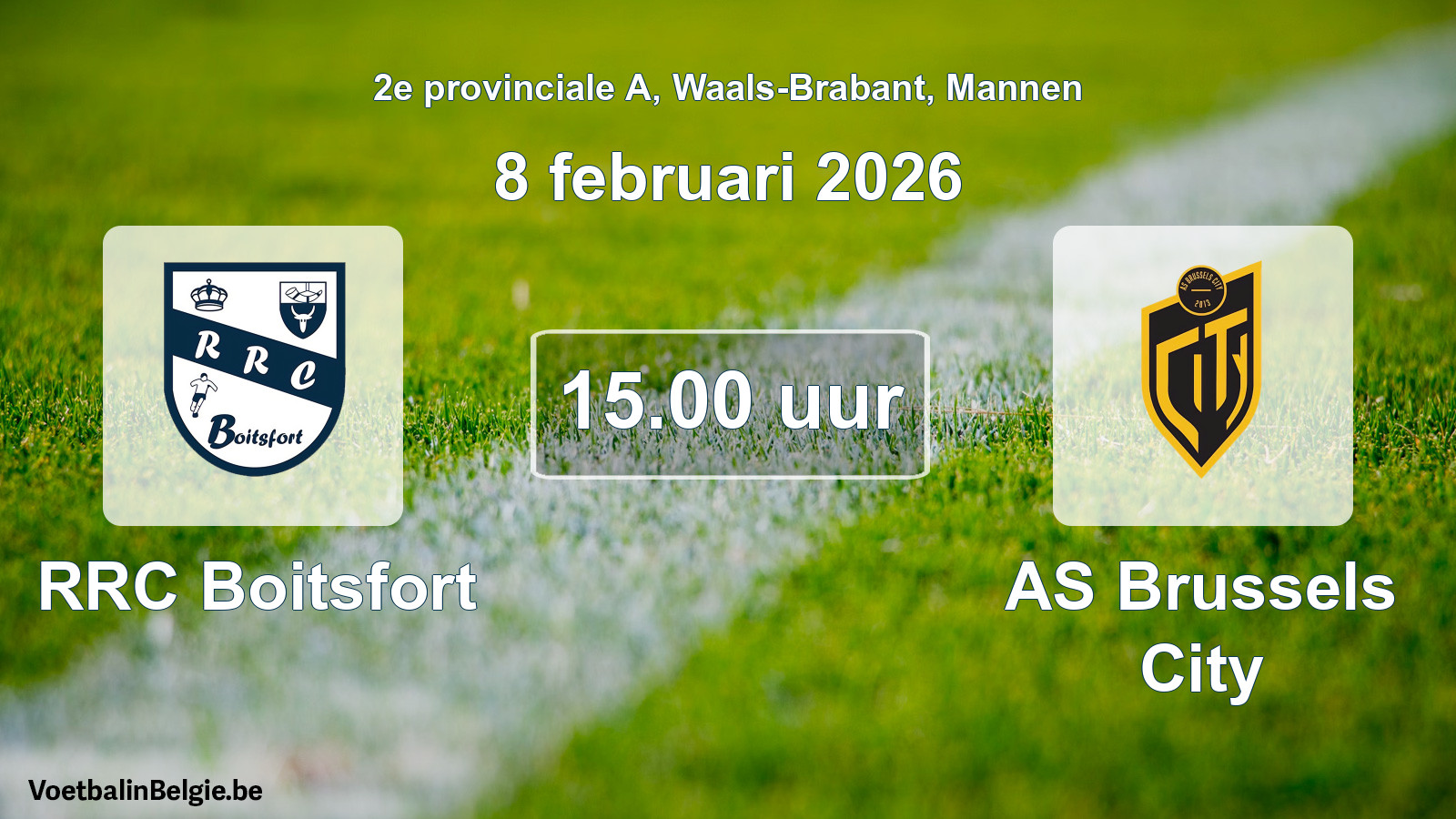 Geplantes Spiel männer-Fußball: RRC Boitsfort - AS Brussels City (8 Februar 2026)
