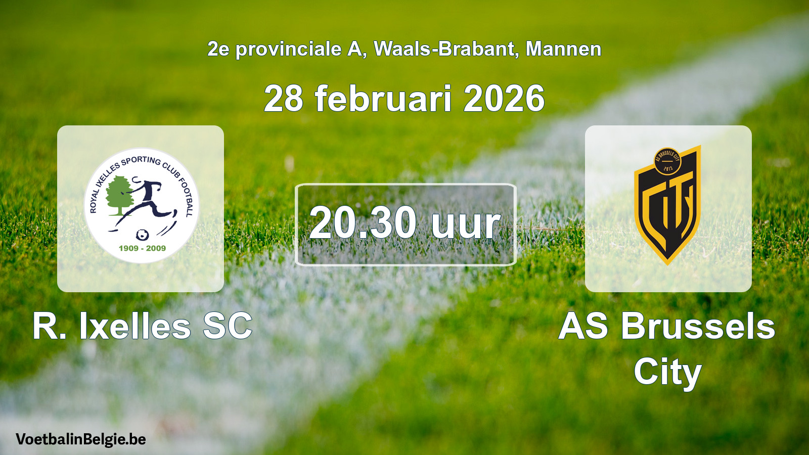 Geplantes Spiel männer-Fußball: R. Ixelles SC - AS Brussels City (28 Februar 2026)