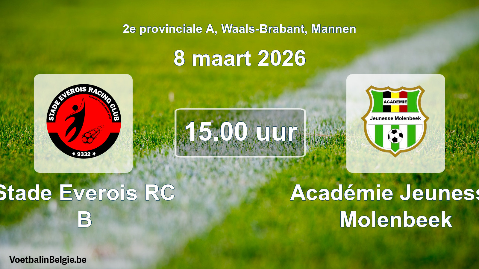 Geplantes Spiel männer-Fußball: Stade Everois RC B - Académie Jeunesse Molenbeek (8 März 2026)