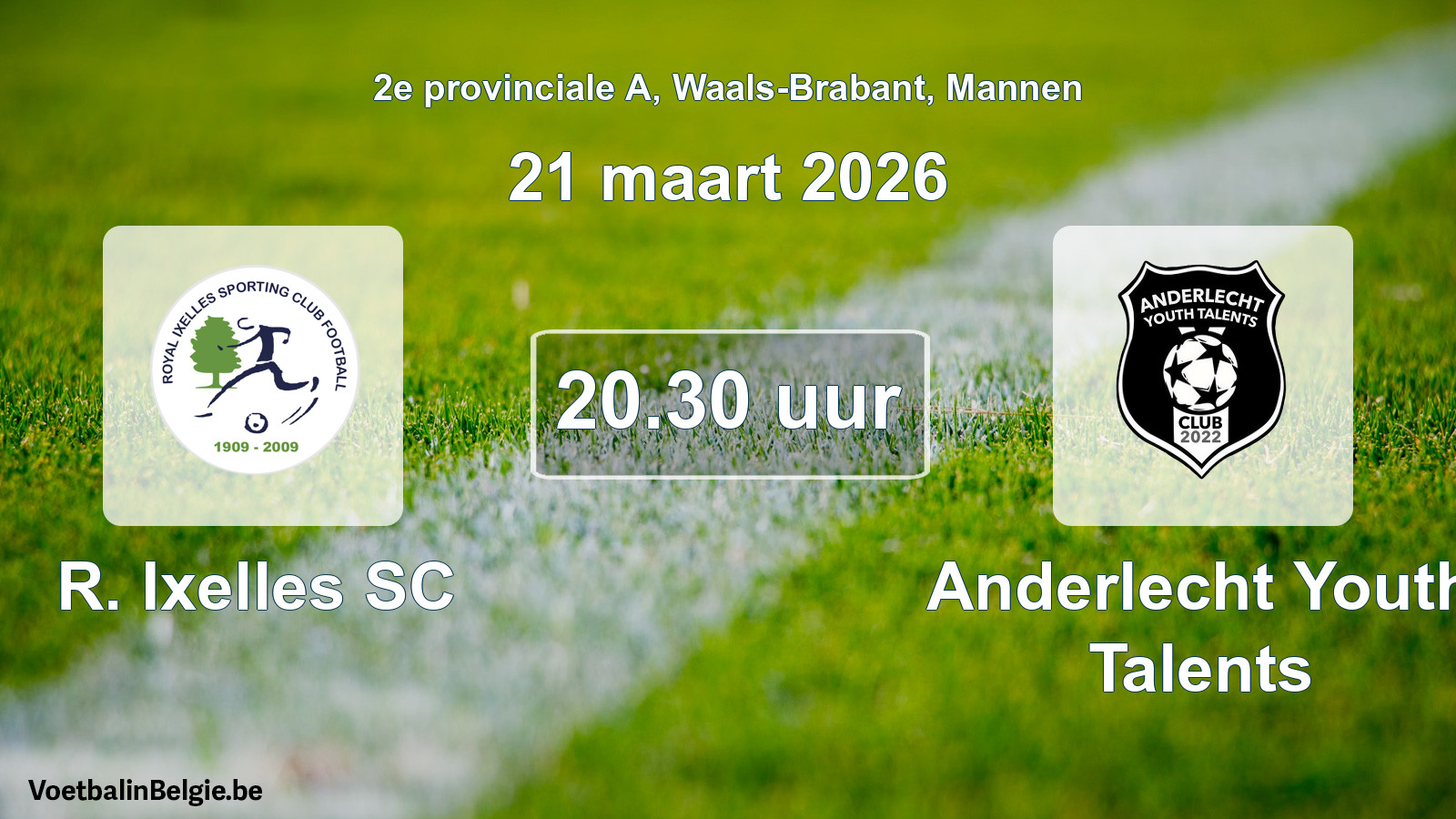 Geplantes Spiel männer-Fußball: R. Ixelles SC - Anderlecht Youth Talents (21 März 2026)