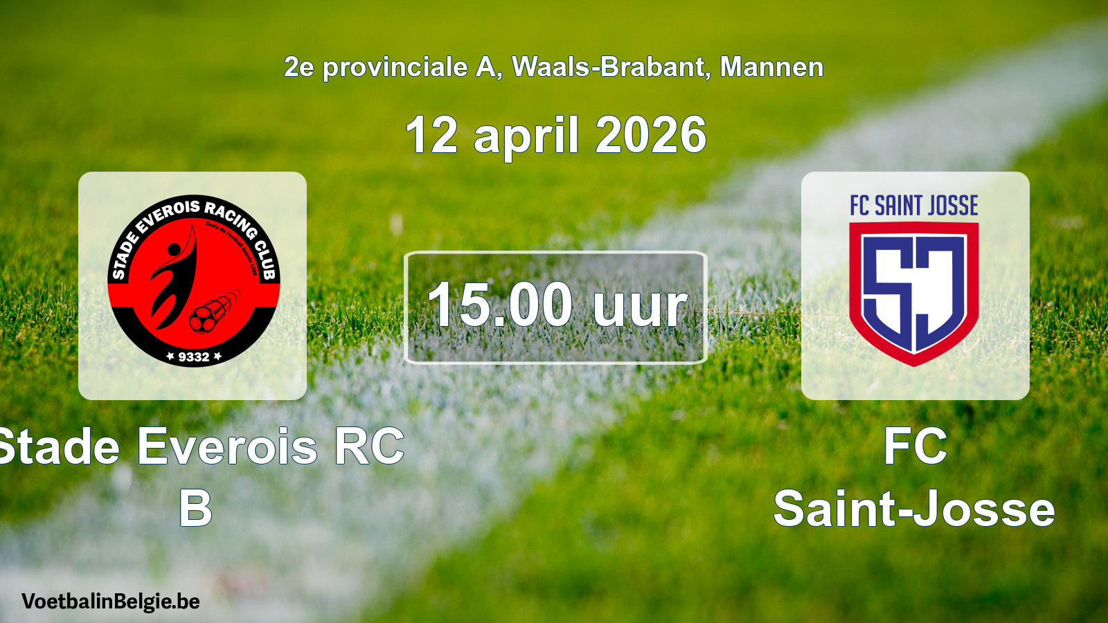 Scheduled match men football: Stade Everois RC B - FC Saint-Josse (12 April 2026)