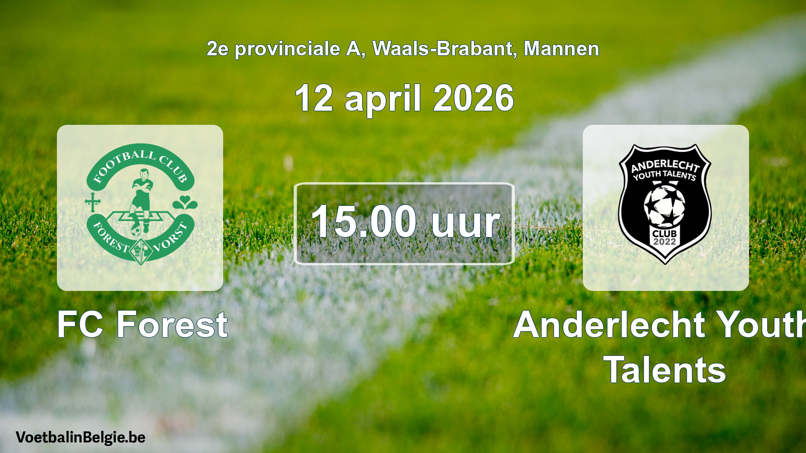 Scheduled match men football: FC Forest - Anderlecht Youth Talents (12 April 2026)