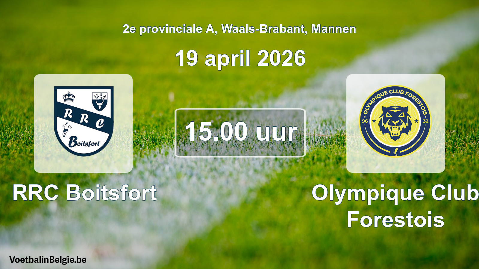 Scheduled match men football: RRC Boitsfort - Olympique Club Forestois (19 April 2026)