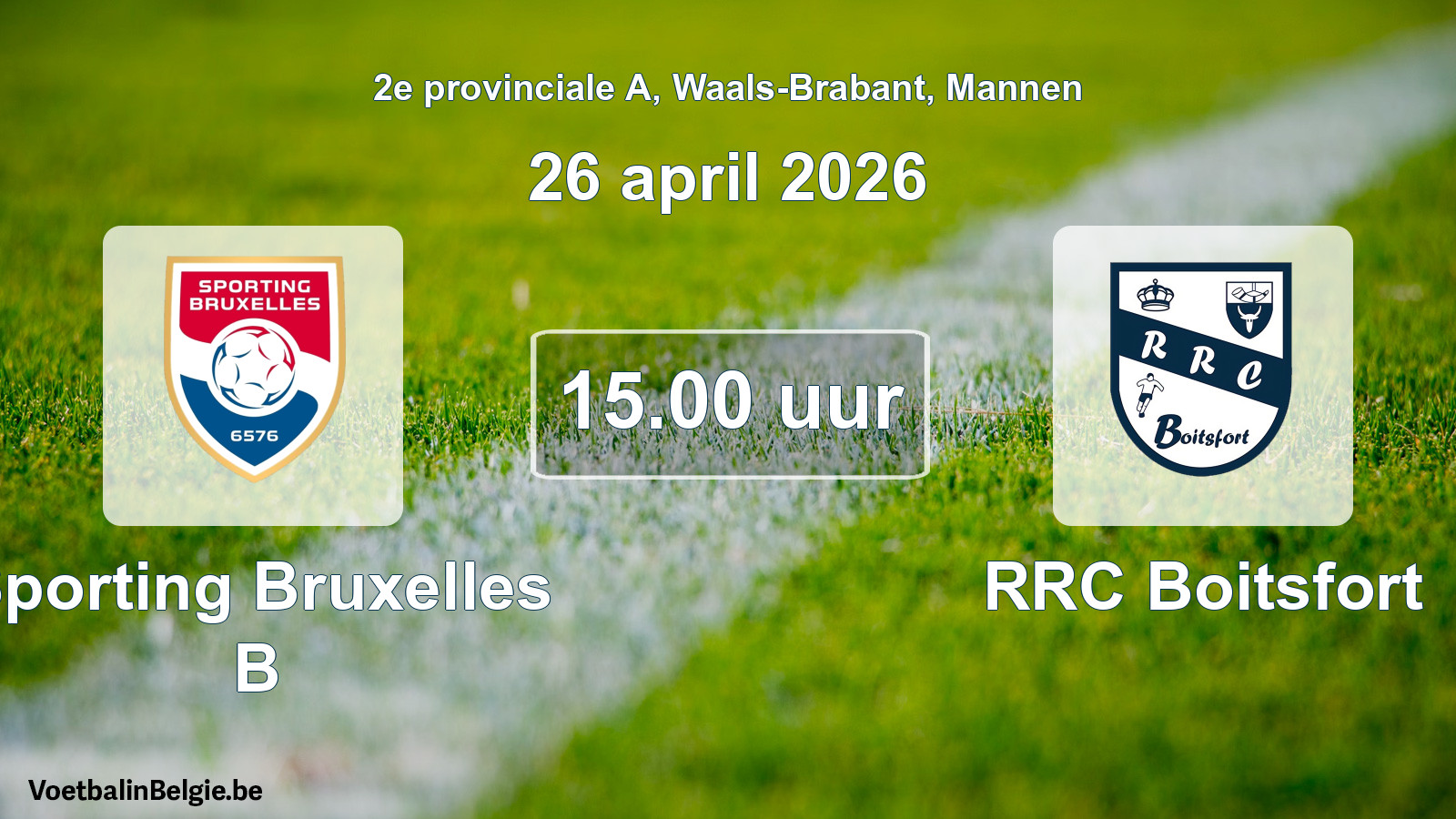Scheduled match men football: Sporting Bruxelles B - RRC Boitsfort (26 April 2026)