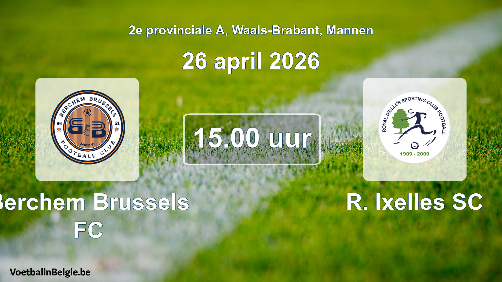 Scheduled match men football: Berchem Brussels FC - R. Ixelles SC (26 April 2026)