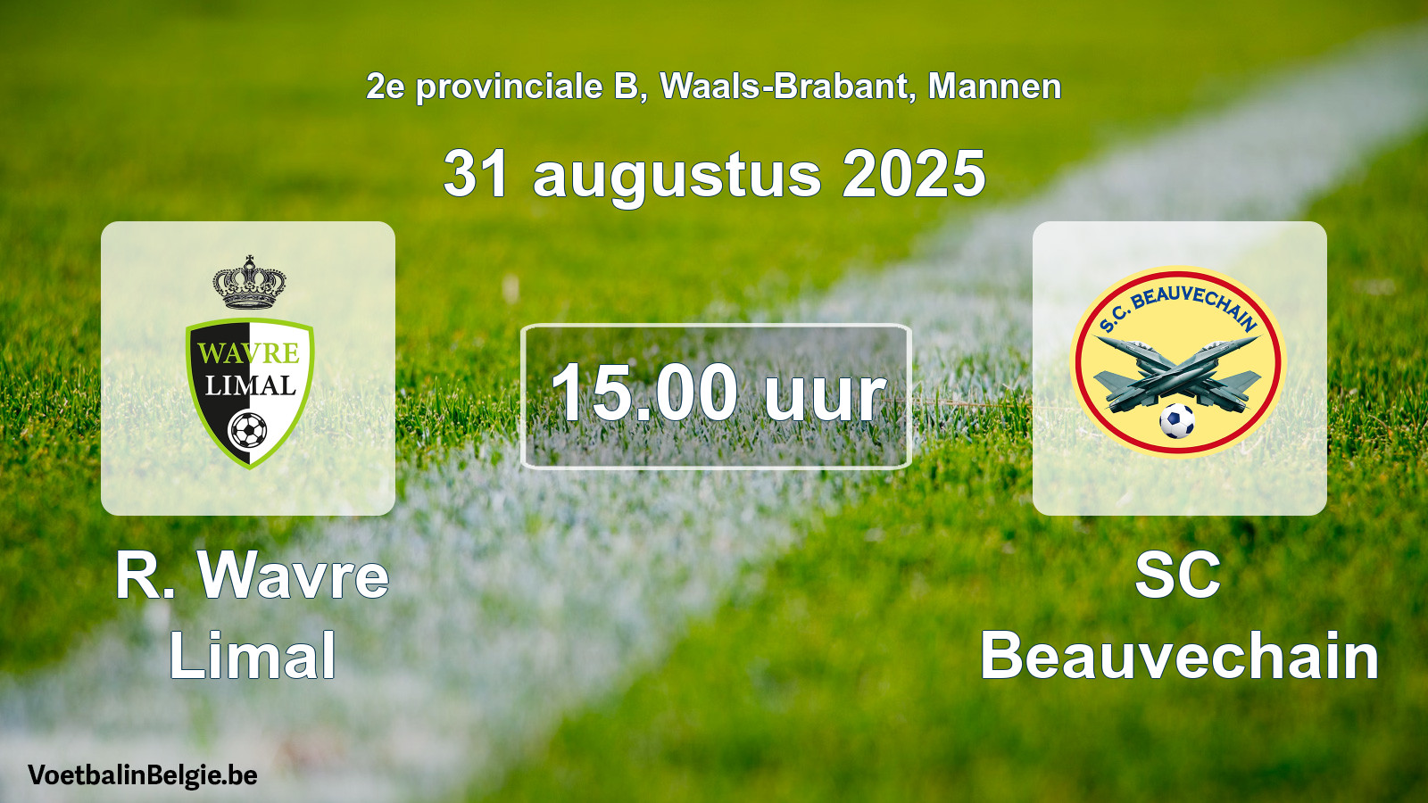 Scheduled match men football: R. Wavre Limal - SC Beauvechain (31 August 2025)