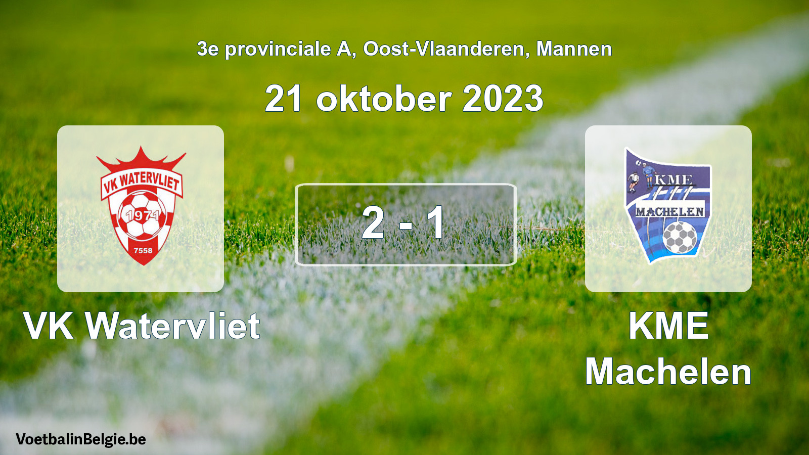Gespeelde wedstrijd mannenvoetbal: VK Watervliet - KME Machelen 2 - 1 (21 oktober 2023)