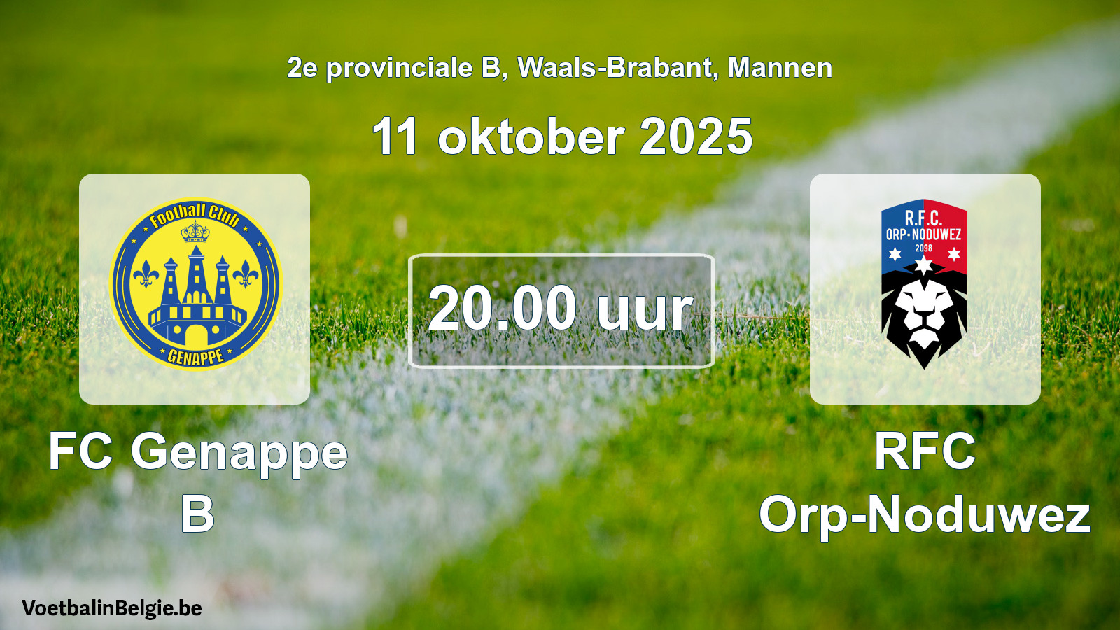 Scheduled match men football: FC Genappe B - RFC Orp-Noduwez (11 October 2025)