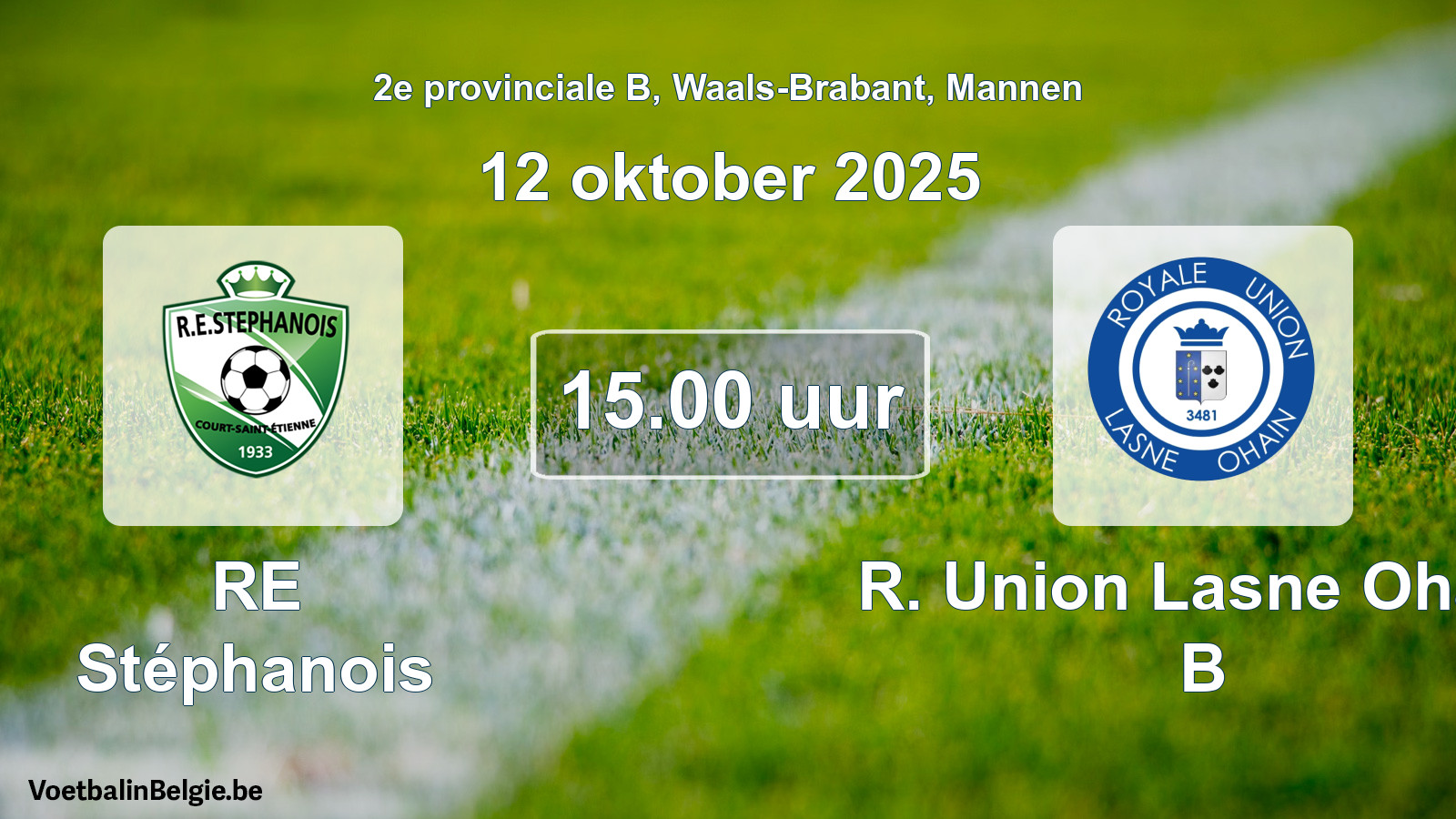 Scheduled match men football: RE Stéphanois - R. Union Lasne Ohain B (12 October 2025)