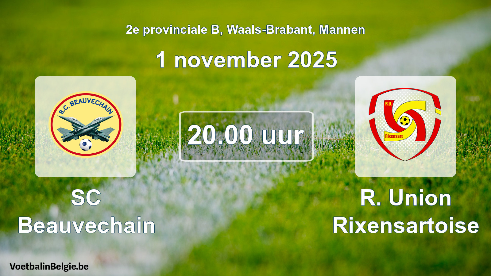 Scheduled match men football: SC Beauvechain - R. Union Rixensartoise (1 November 2025)
