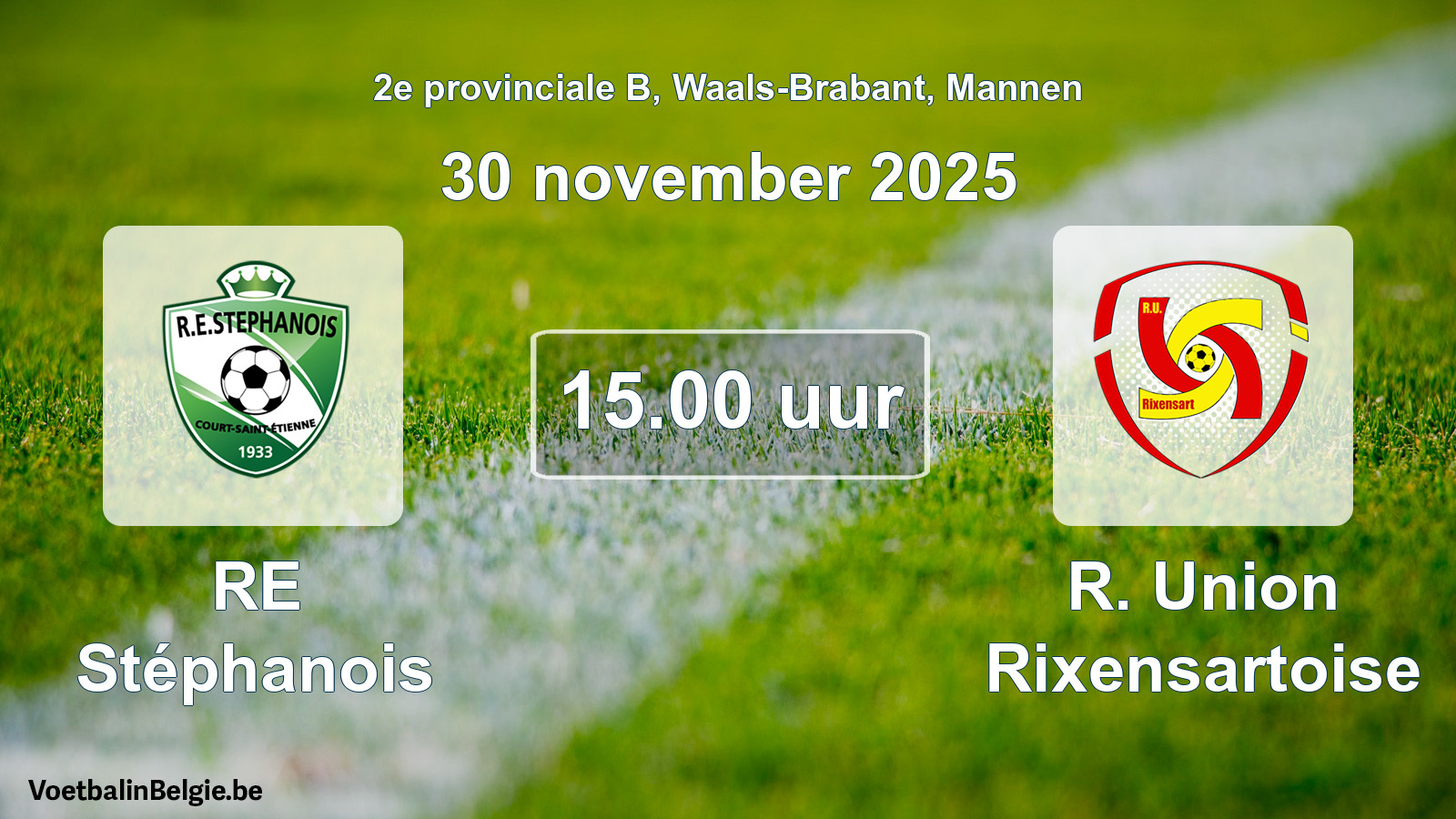 Scheduled match men football: RE Stéphanois - R. Union Rixensartoise (30 November 2025)