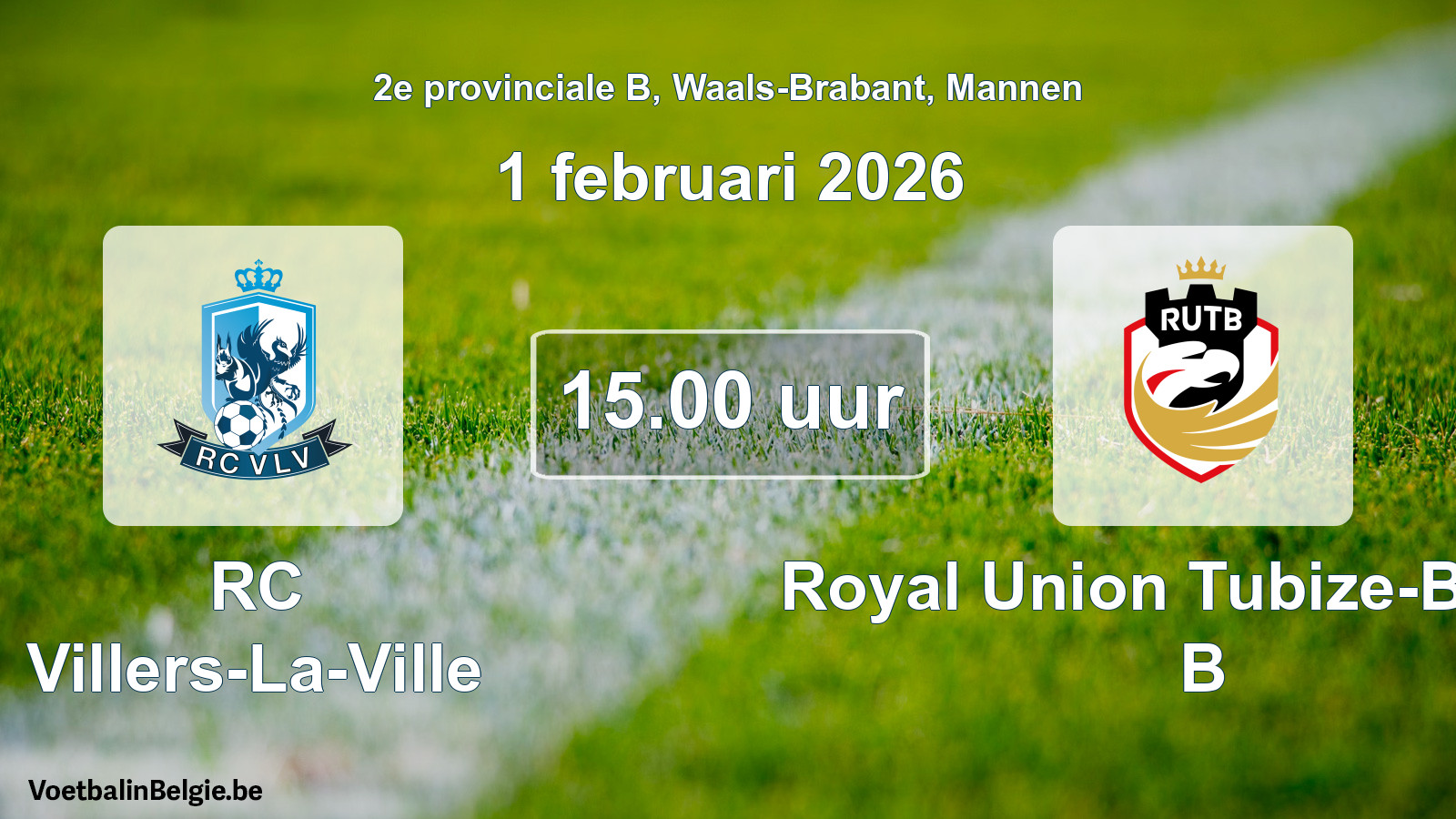 Scheduled match men football: RC Villers-La-Ville - Royal Union Tubize-Braine B (1 February 2026)