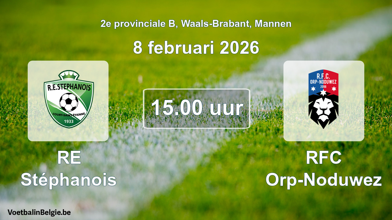 Scheduled match men football: RE Stéphanois - RFC Orp-Noduwez (8 February 2026)