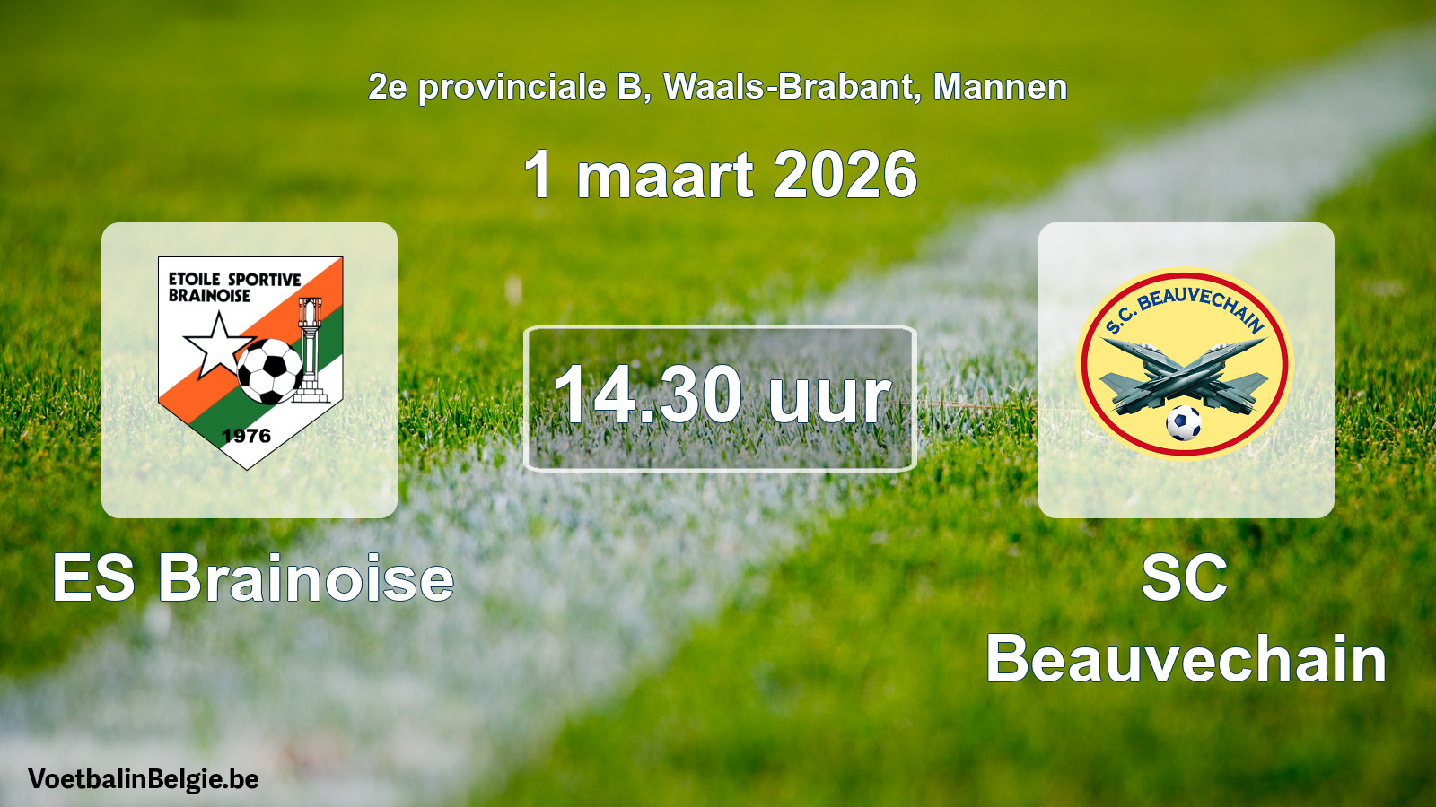 Scheduled match men football: ES Brainoise - SC Beauvechain (1 March 2026)
