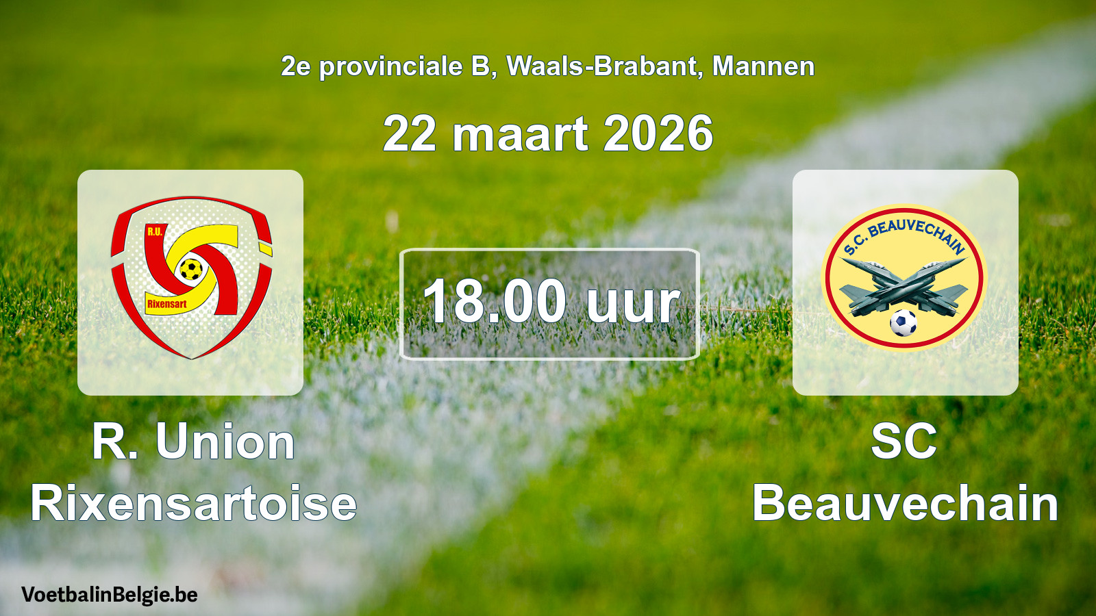 Scheduled match men football: R. Union Rixensartoise - SC Beauvechain (22 March 2026)