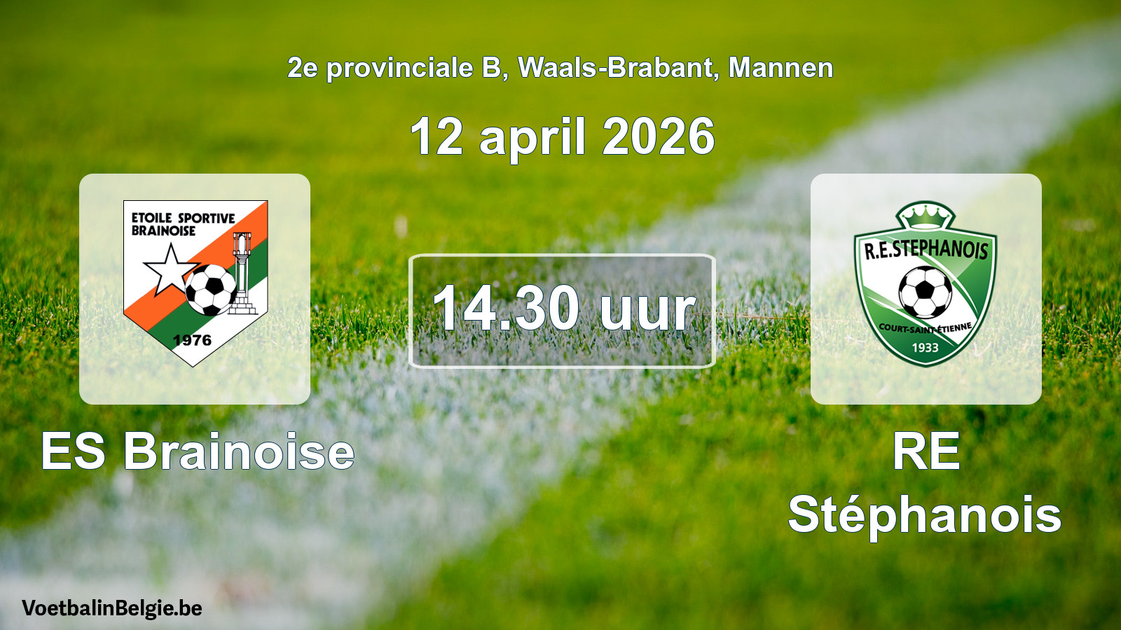 Scheduled match men football: ES Brainoise - RE Stéphanois (12 April 2026)
