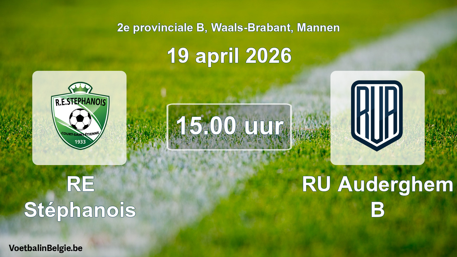 Scheduled match men football: RE Stéphanois - RU Auderghem B (19 April 2026)