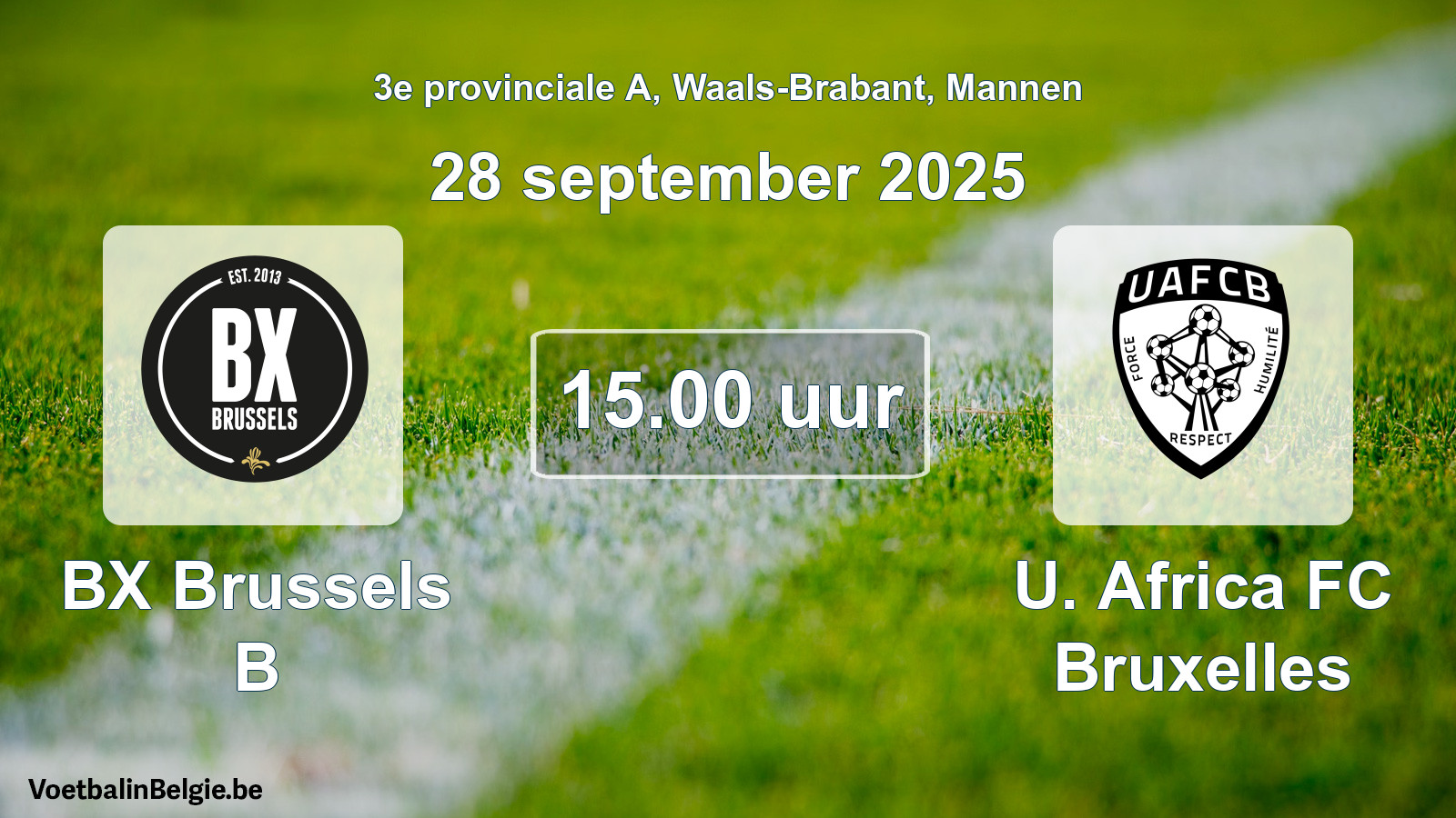 Geplantes Spiel männer-Fußball: BX Brussels B - U. Africa FC Bruxelles (28 September 2025)