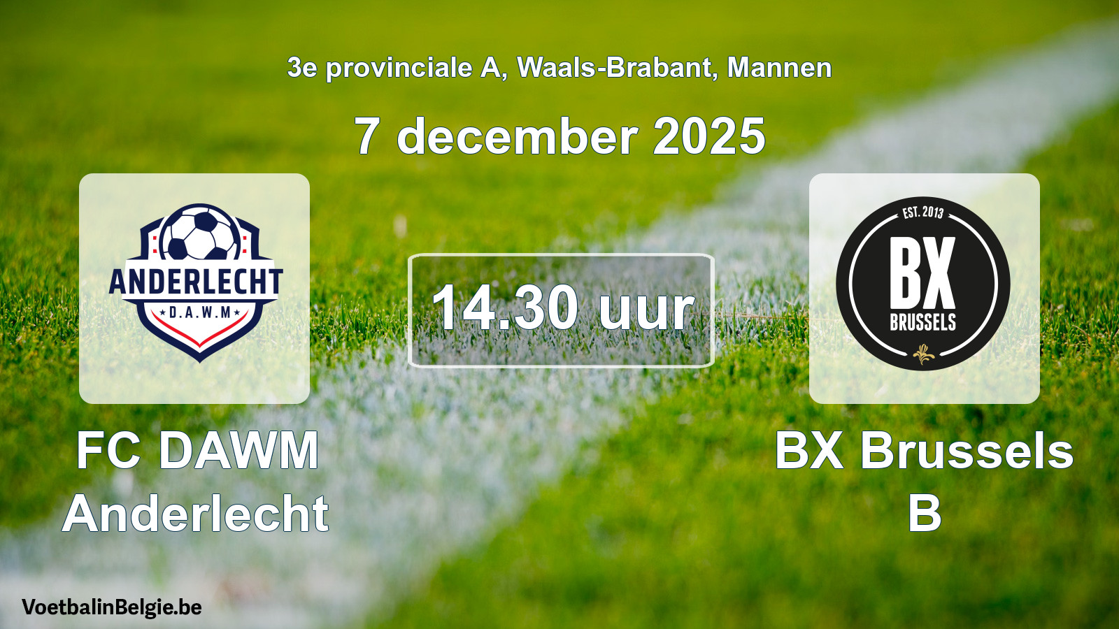 Scheduled match men football: FC DAWM Anderlecht - BX Brussels B (7 December 2025)