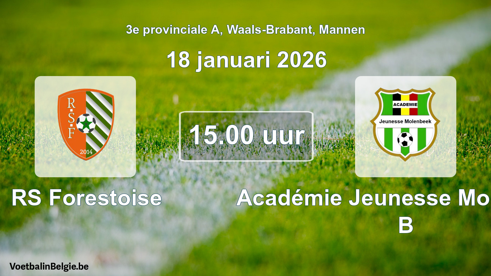 Scheduled match men football: RS Forestoise - Académie Jeunesse Molenbeek B (18 January 2026)