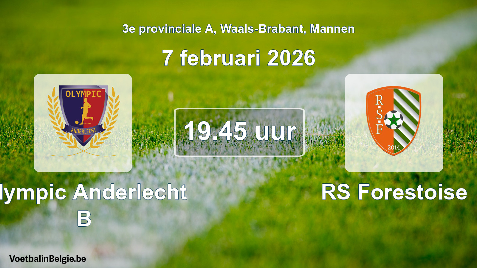 Scheduled match men football: Olympic Anderlecht B - RS Forestoise (7 February 2026)