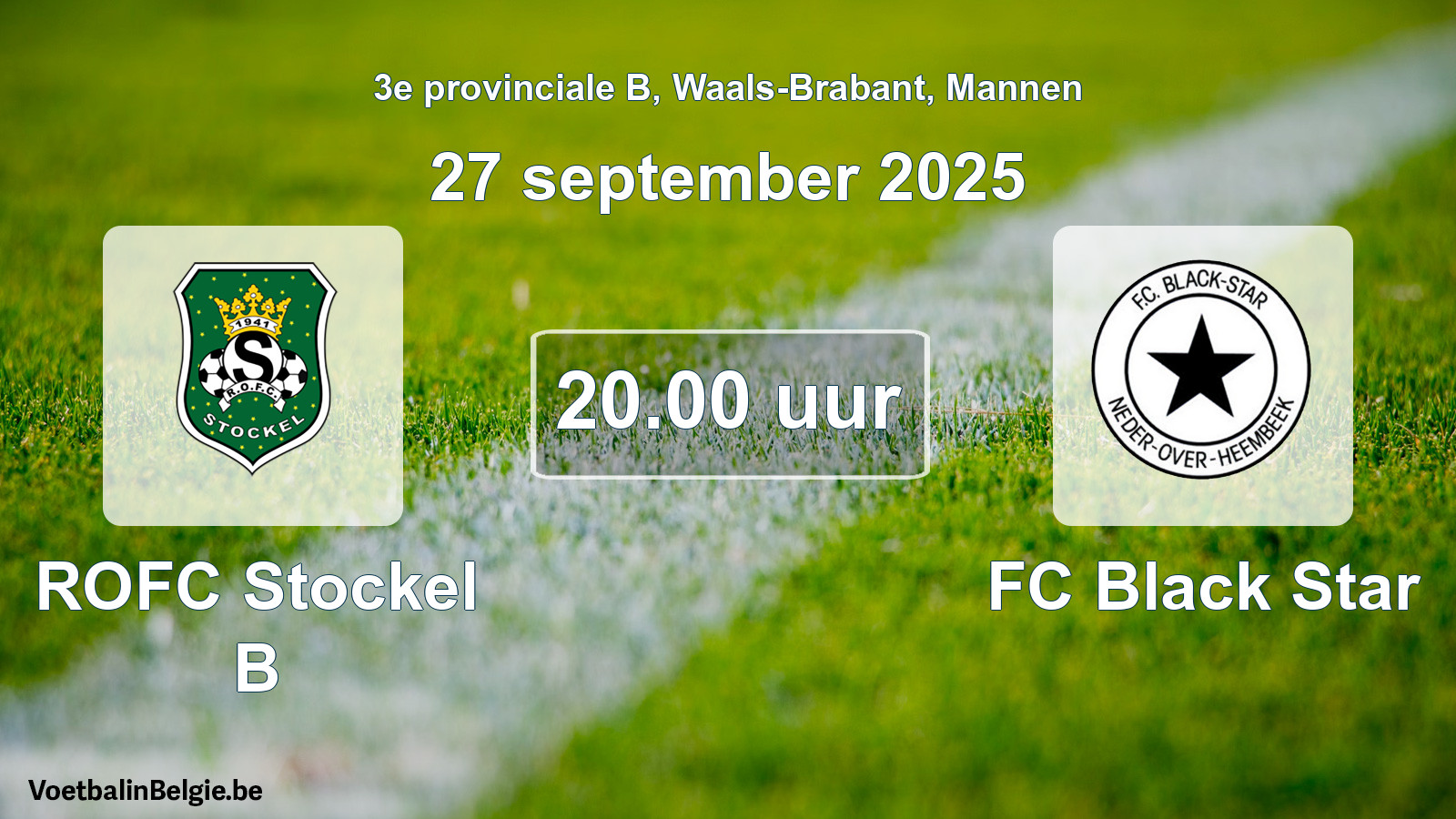 Scheduled match men football: ROFC Stockel B - FC Black Star (27 September 2025)