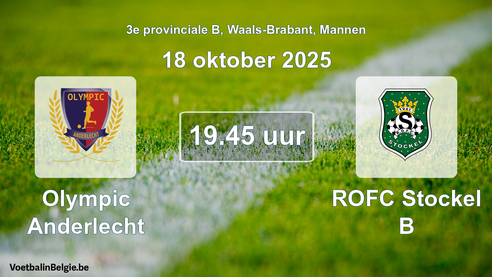 Scheduled match men football: Olympic Anderlecht - ROFC Stockel B (18 October 2025)
