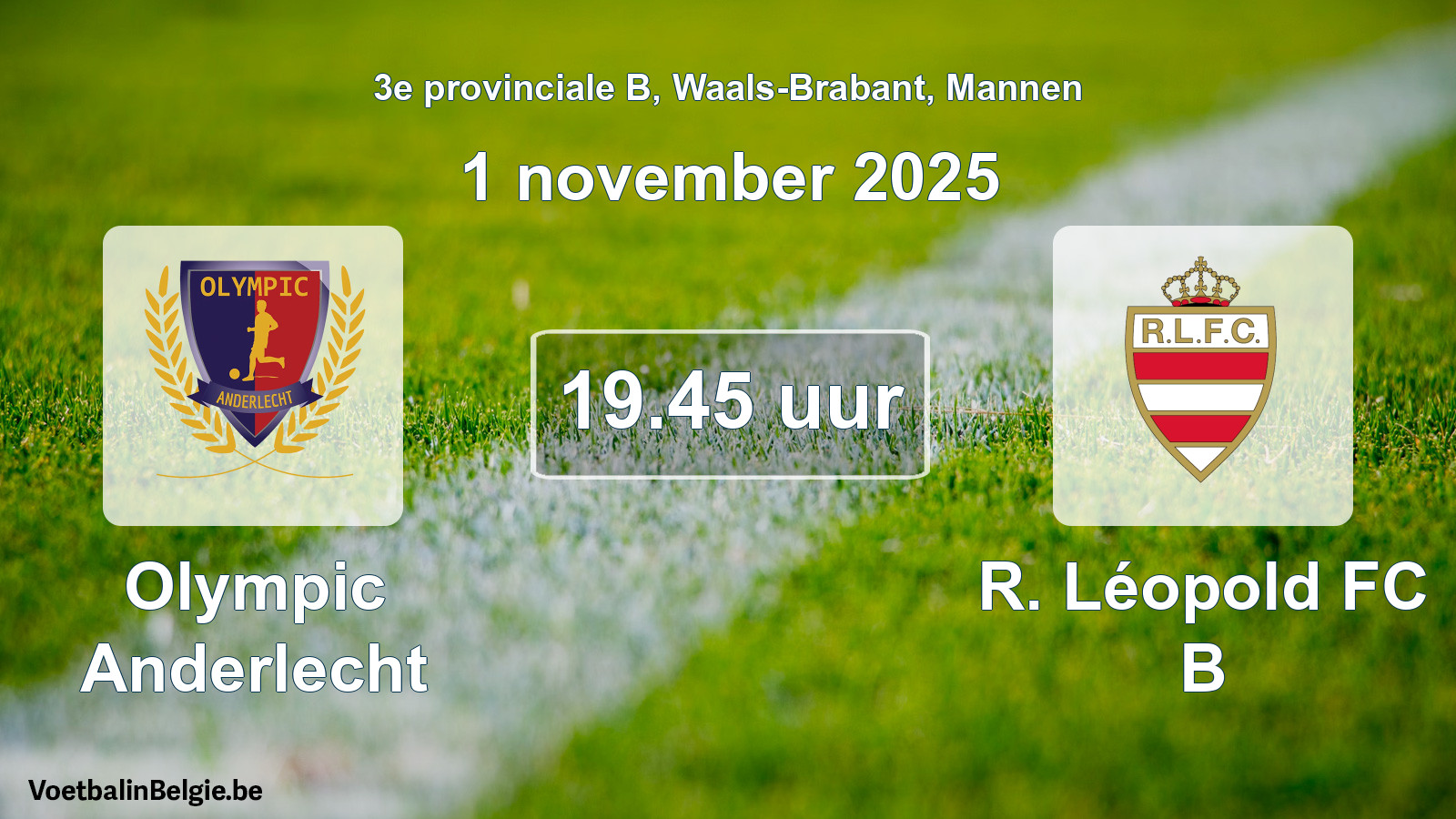 Scheduled match men football: Olympic Anderlecht - R. Léopold FC B (1 November 2025)