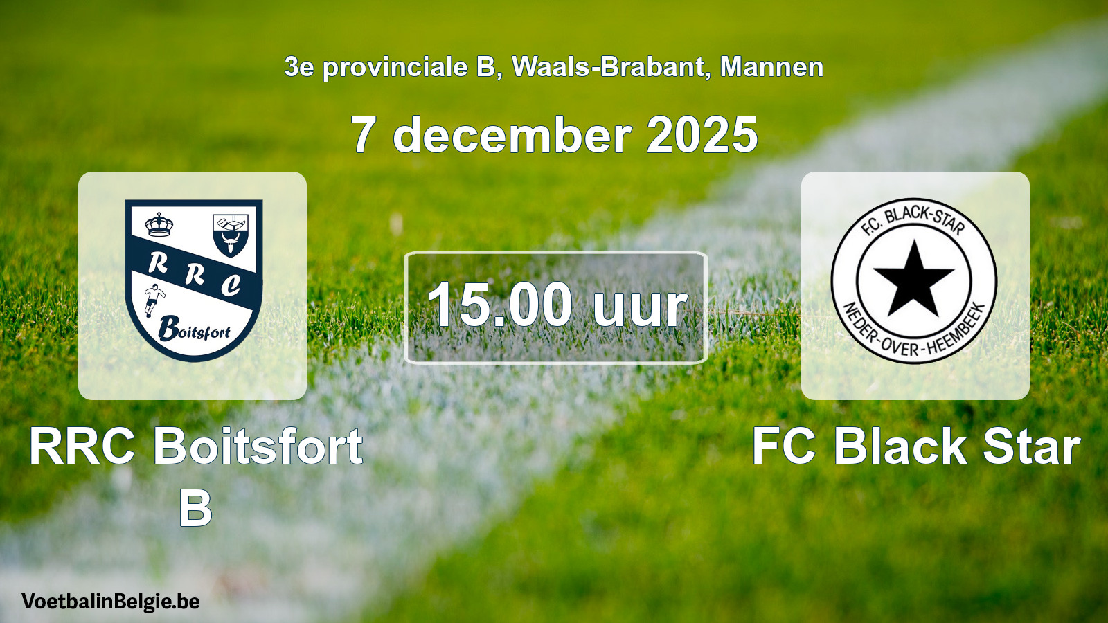 Geplande wedstrijd mannenvoetbal: RRC Boitsfort B - FC Black Star (7 december 2025)
