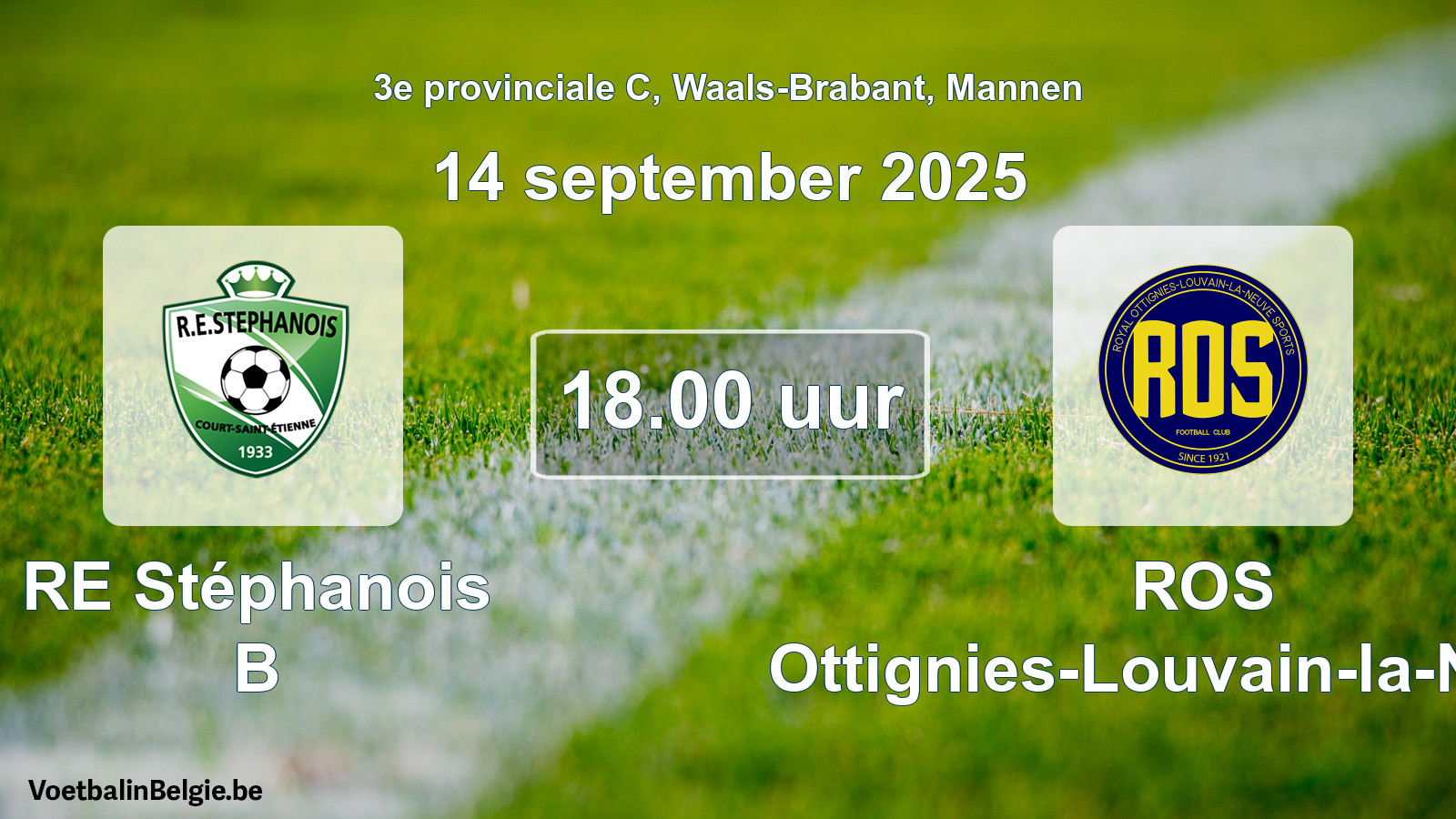 Scheduled match men football: RE Stéphanois B - ROS Ottignies-Louvain-la-Neuve (14 September 2025)