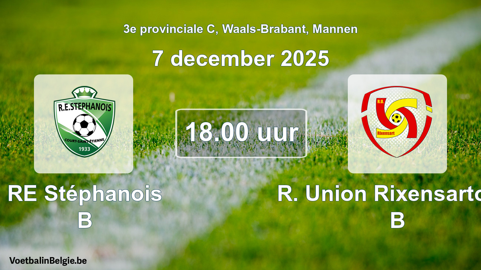 Scheduled match men football: RE Stéphanois B - R. Union Rixensartoise B (7 December 2025)