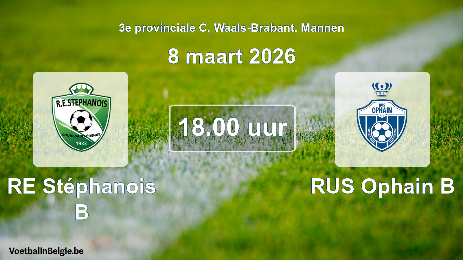 Scheduled match men football: RE Stéphanois B - RUS Ophain B (8 March 2026)