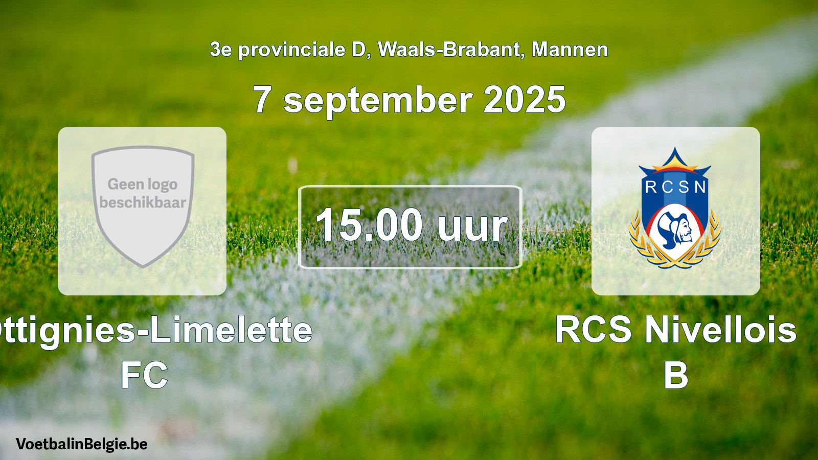 Scheduled match men football: Ottignies-Limelette FC - RCS Nivellois B (7 September 2025)