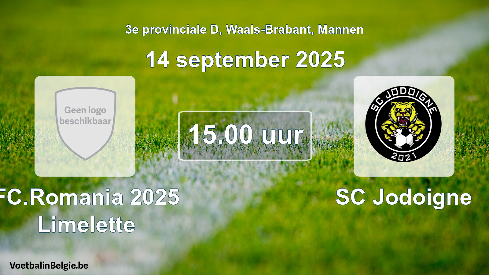 Scheduled match men football: FC.Romania 2025 Limelette - SC Jodoigne (14 September 2025)