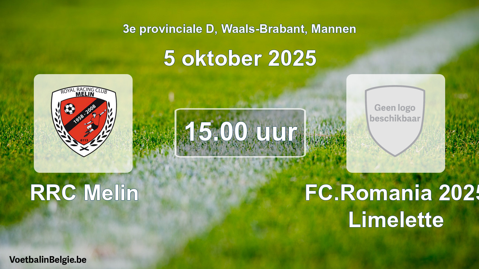 Scheduled match men football: RRC Melin - FC.Romania 2025 Limelette (5 October 2025)