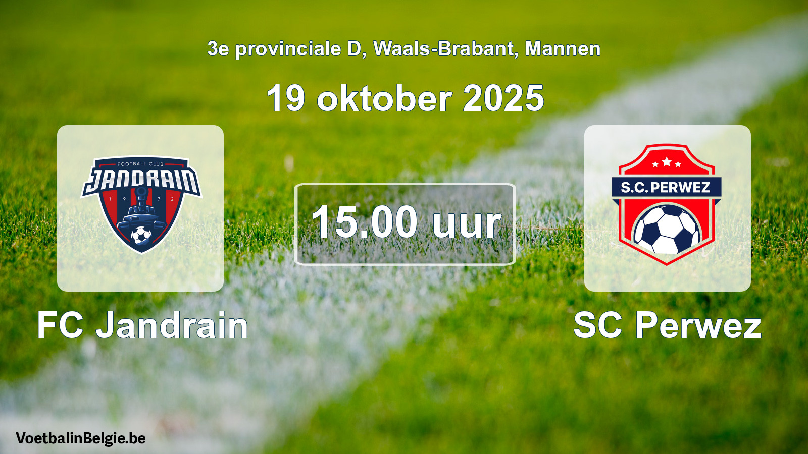 Scheduled match men football: FC Jandrain - SC Perwez (19 October 2025)