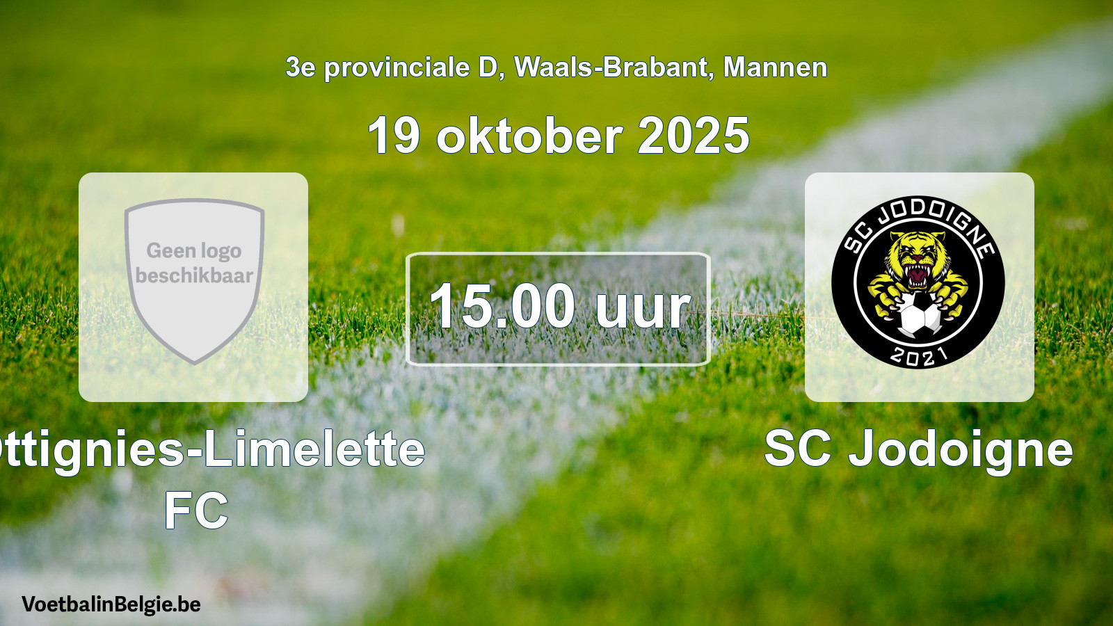 Scheduled match men football: Ottignies-Limelette FC - SC Jodoigne (19 October 2025)