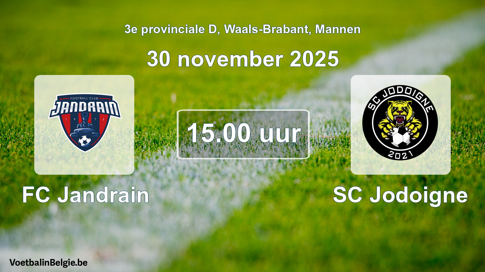 Scheduled match men football: FC Jandrain - SC Jodoigne (30 November 2025)