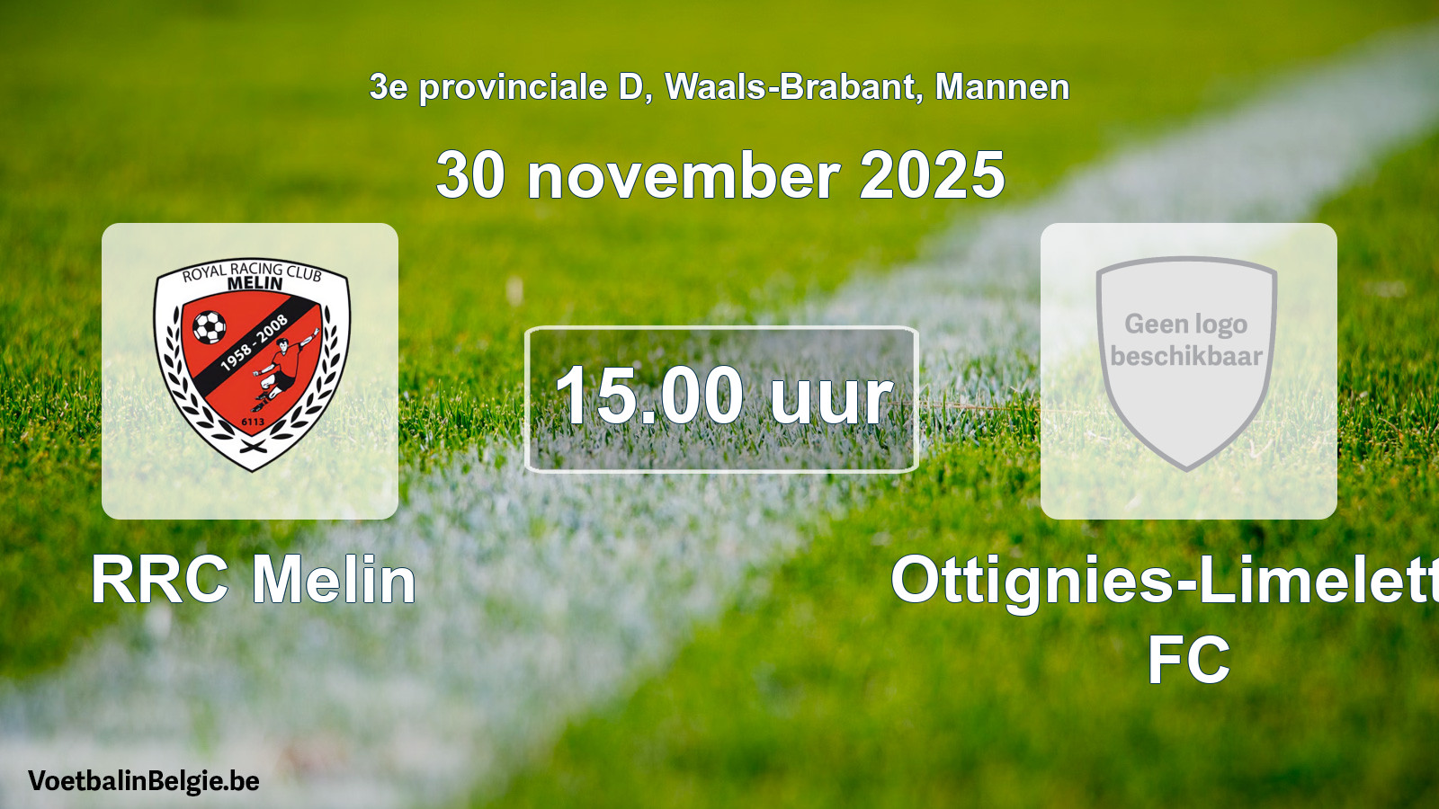 Scheduled match men football: RRC Melin - Ottignies-Limelette FC (30 November 2025)