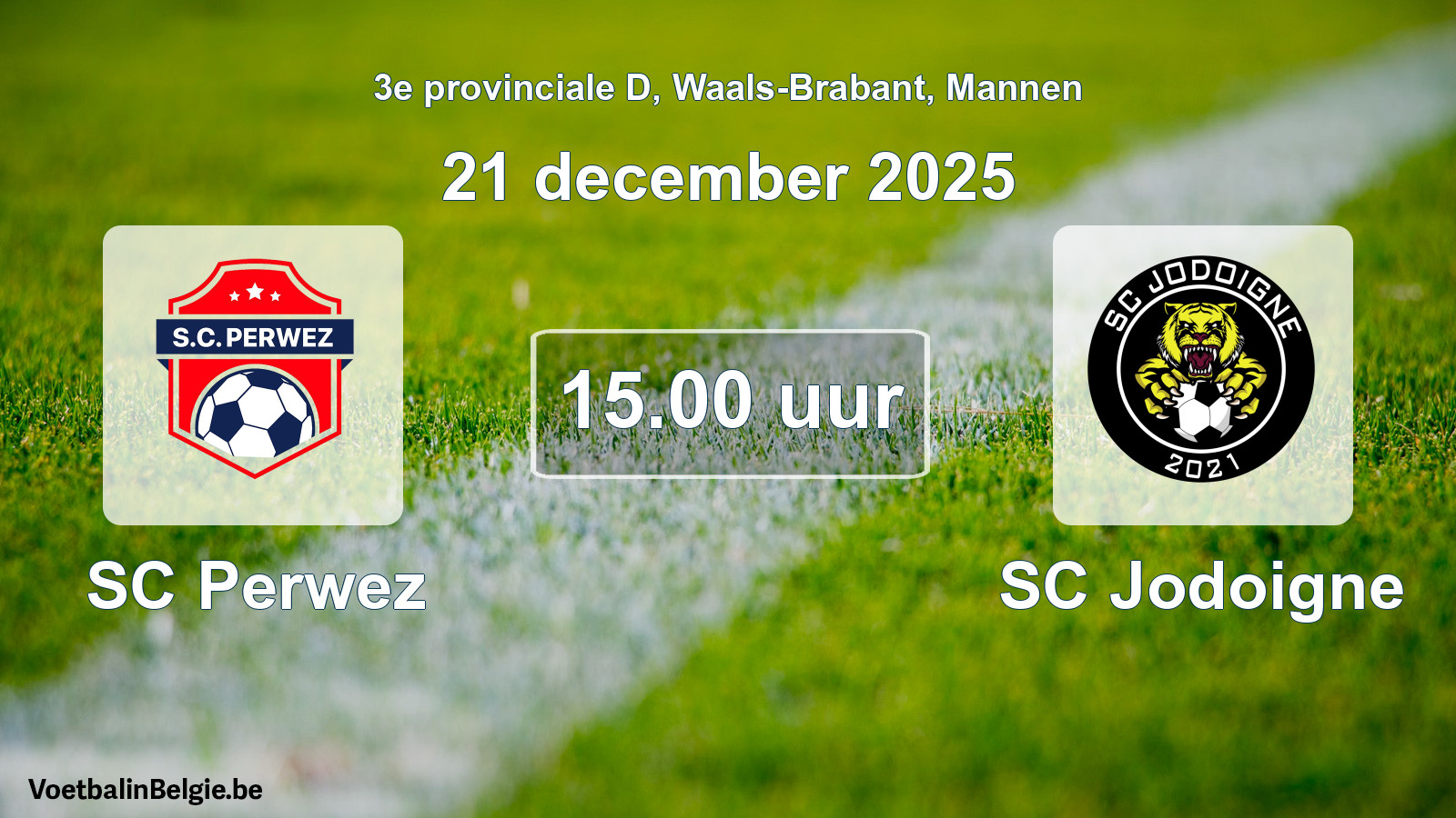 Scheduled match men football: SC Perwez - SC Jodoigne (21 December 2025)