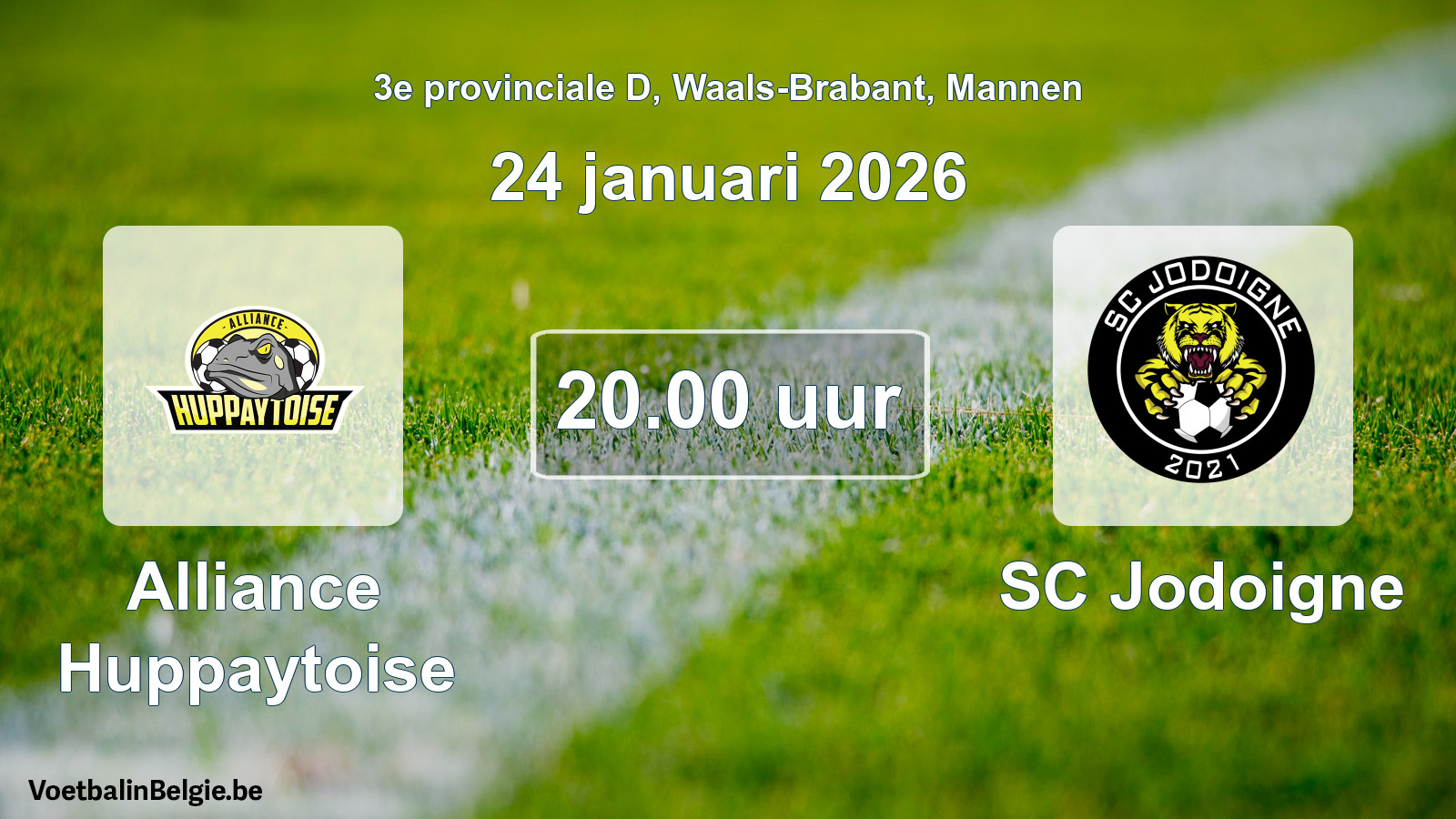 Scheduled match men football: Alliance Huppaytoise - SC Jodoigne (24 January 2026)