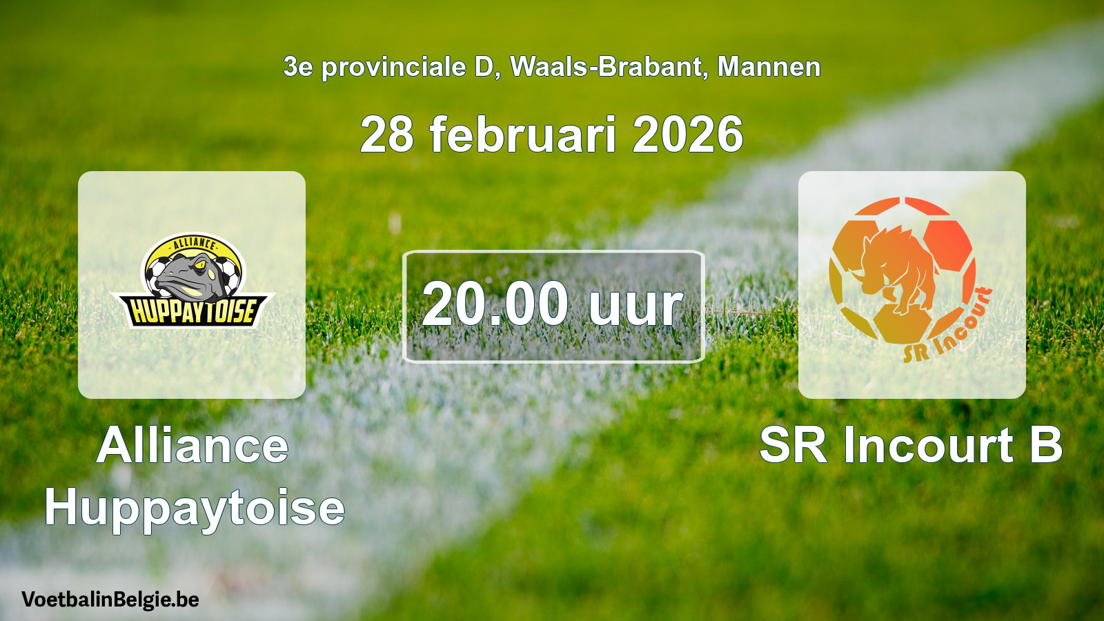 Geplantes Spiel männer-Fußball: Alliance Huppaytoise - SR Incourt B (28 Februar 2026)